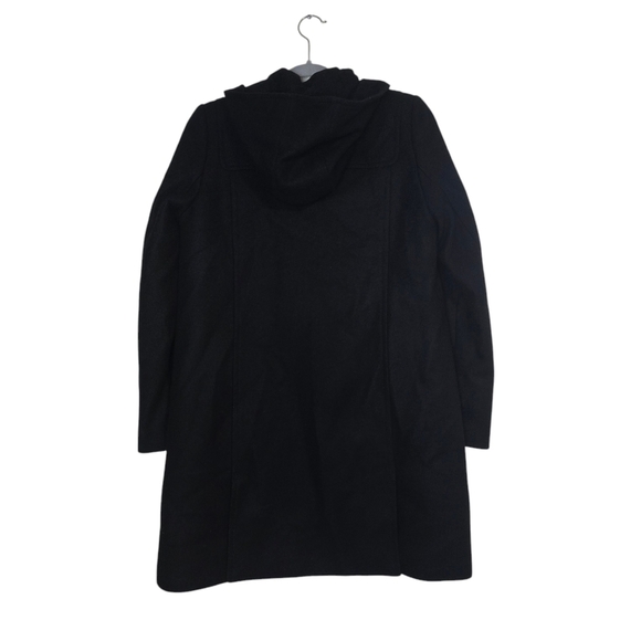 J. Crew Wool Cashmere by Nello Gori Long Coat in Black Neutral Lux Winter hood